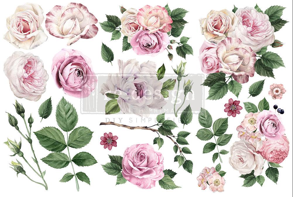 Redesign With Prima Delicate Roses Small Transfer