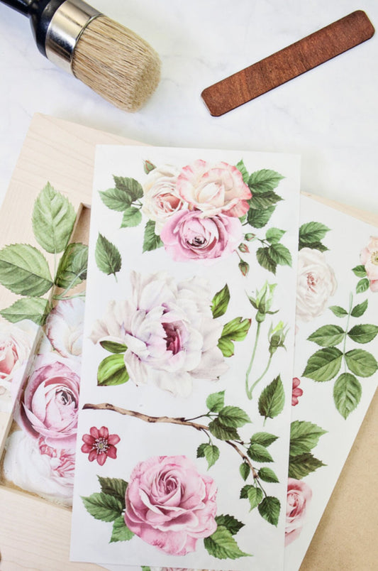 Delicate Roses Redesign With Prima - Small Transfer