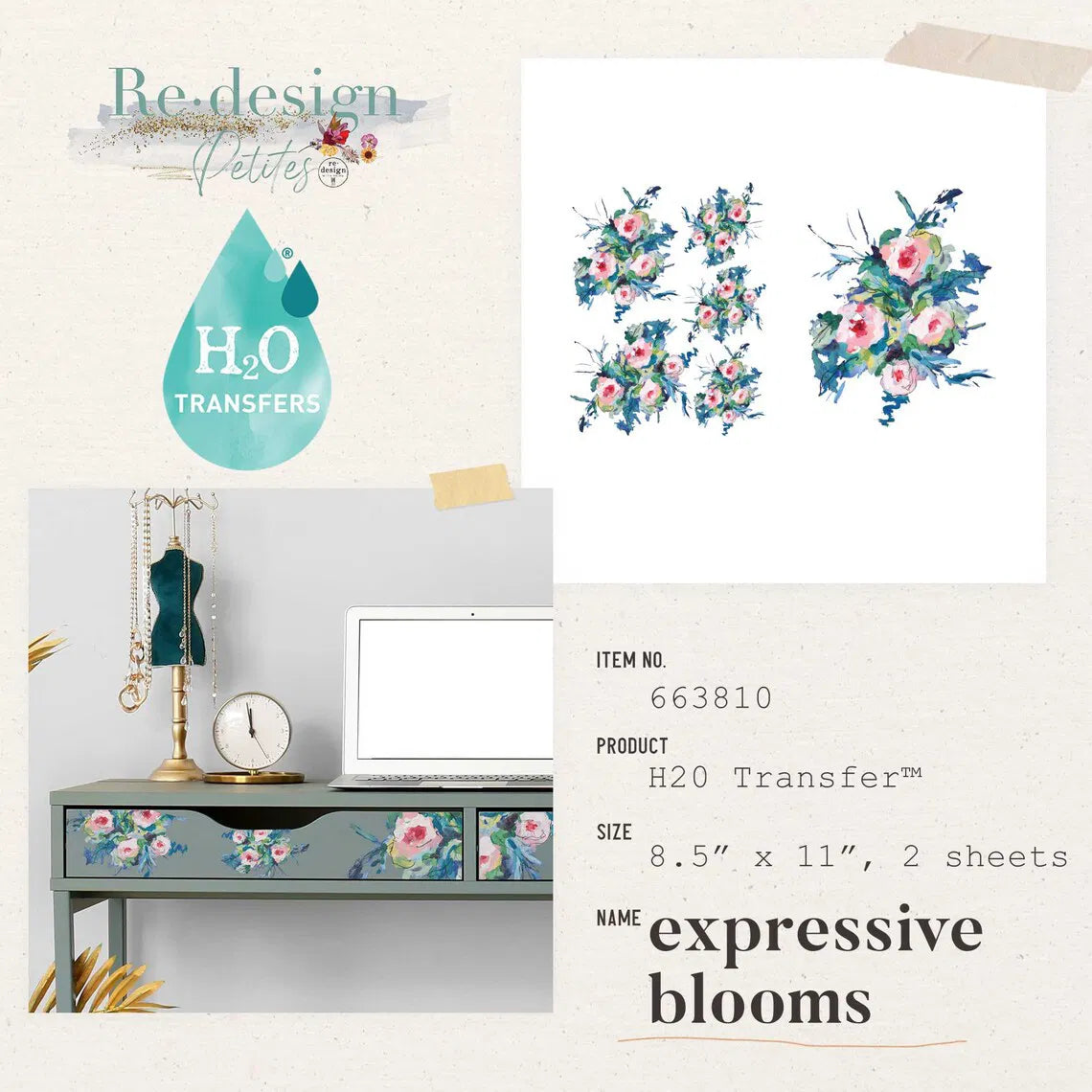 Expressive Blooms Redesign with Prima H20 Transfers