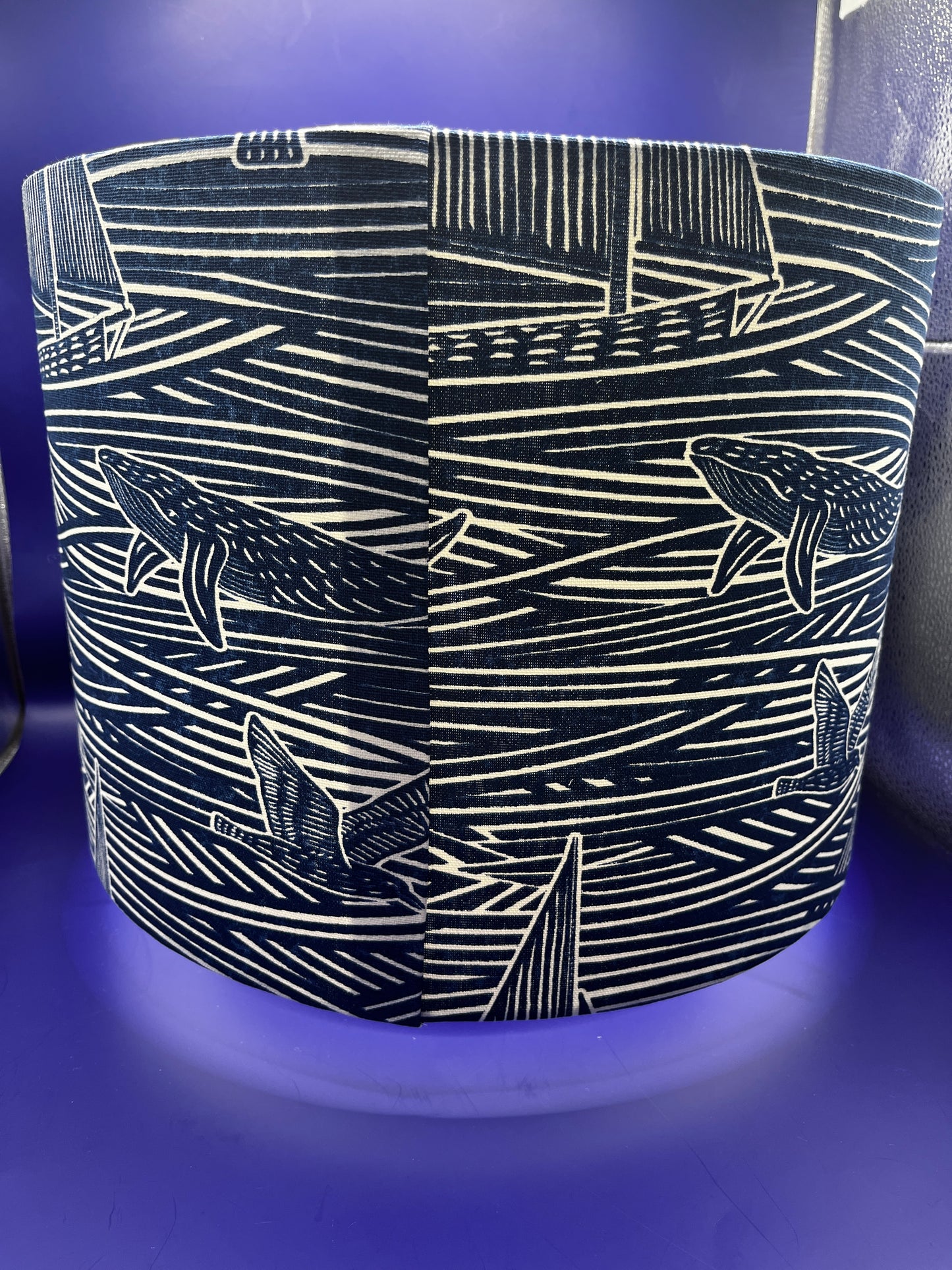 Handmade Nautical Lampshade Made with Clarke & Clarke Fin Fabric