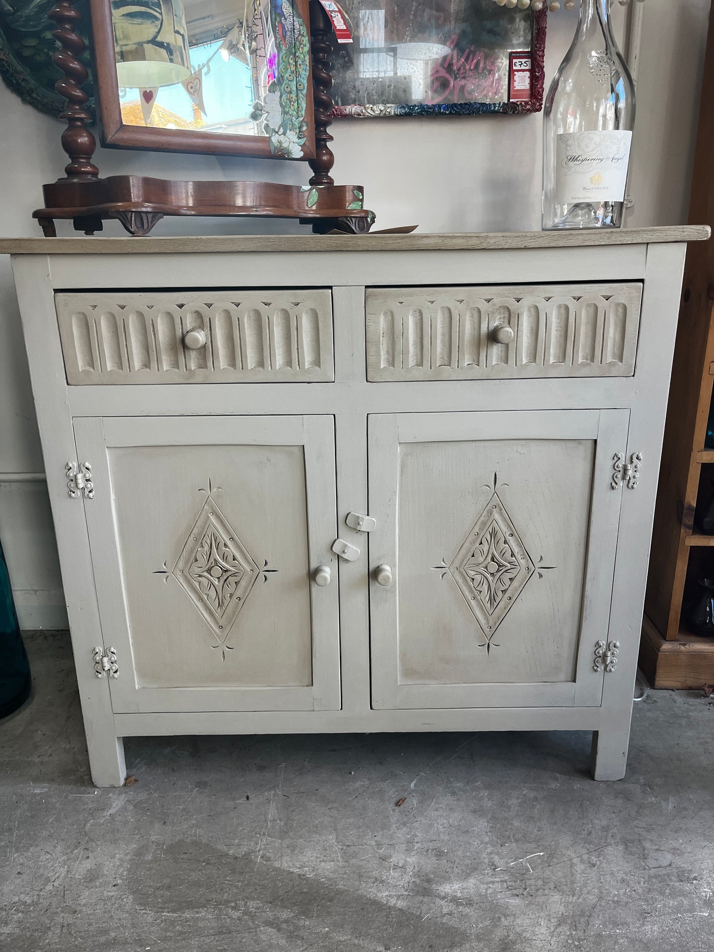 Upcycled Hand painted cabinet