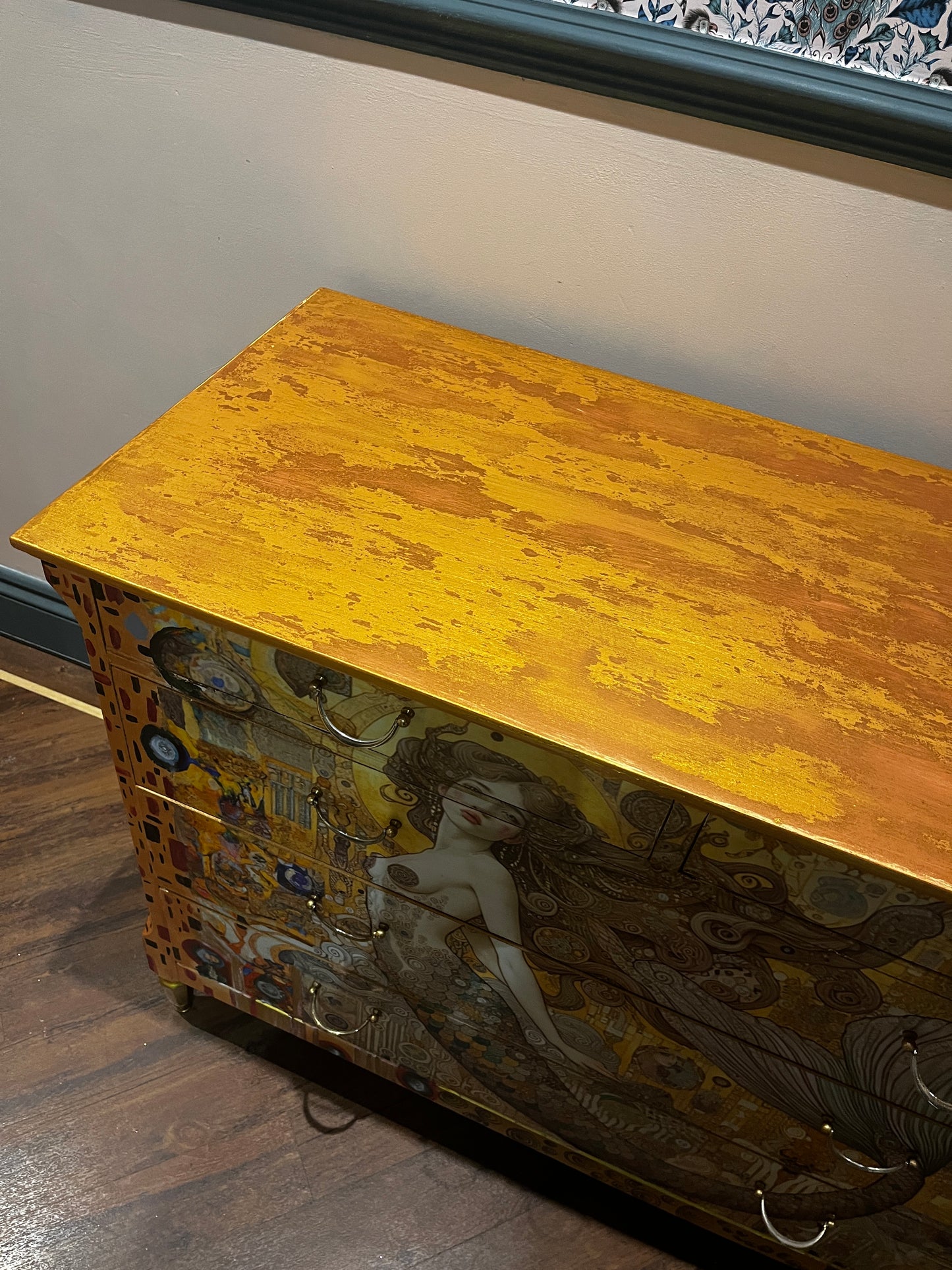 Upcycled Drawers, handpainted and Decoupaged Mermaid