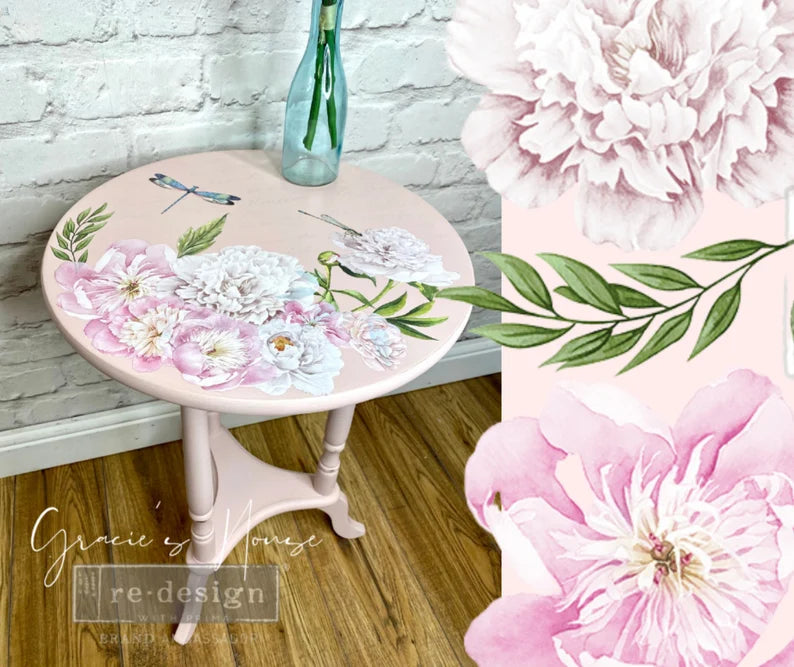 Redesign With Prima Morning Peonies Small Transfer