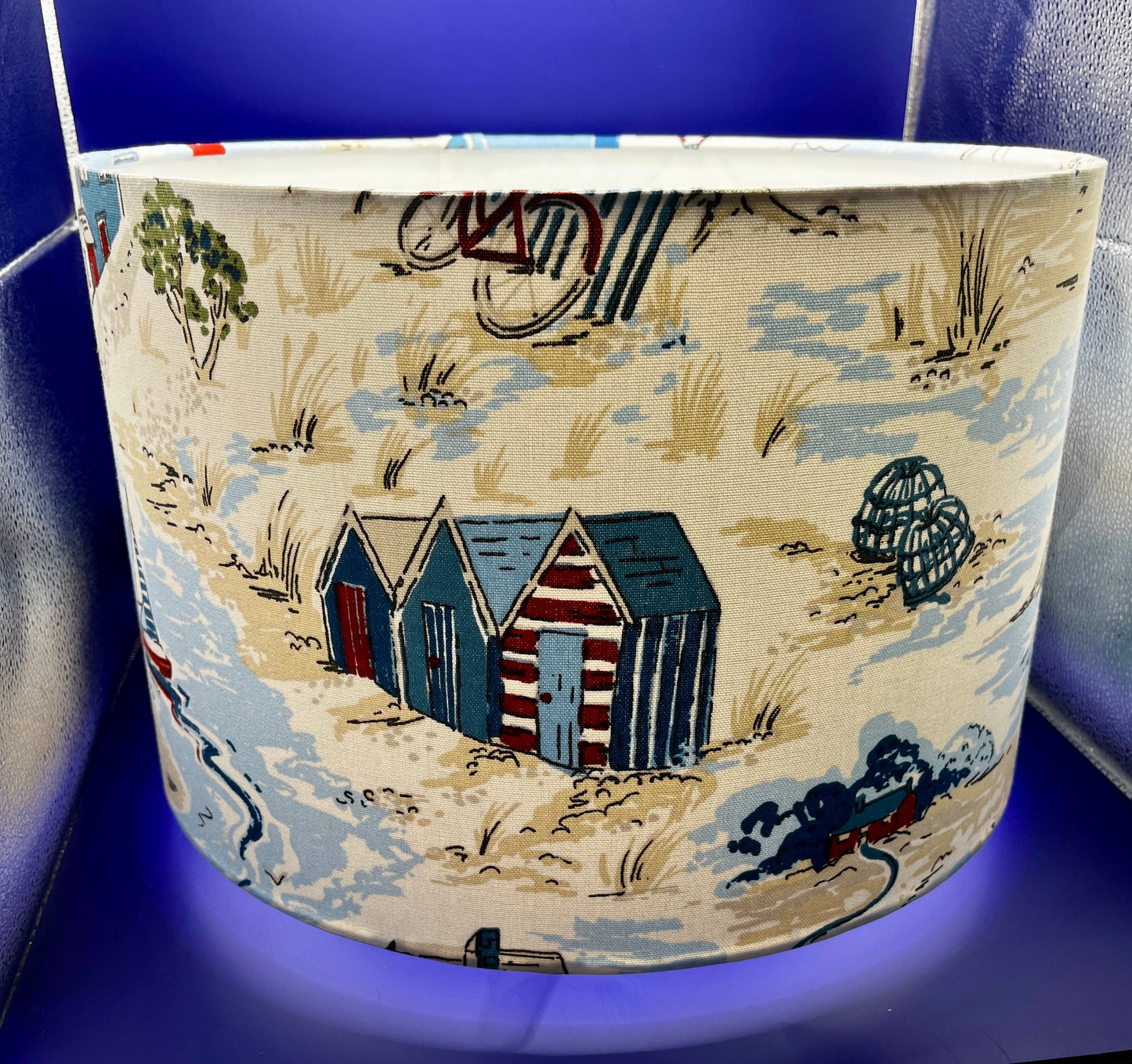Handmade Nautical Lampshade Made with Clarke & Clarke Waterfront Fabric.