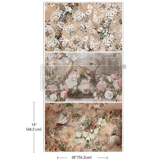 Romance in Bloom set of 3 Redesign with Prima Decoupage Tissues