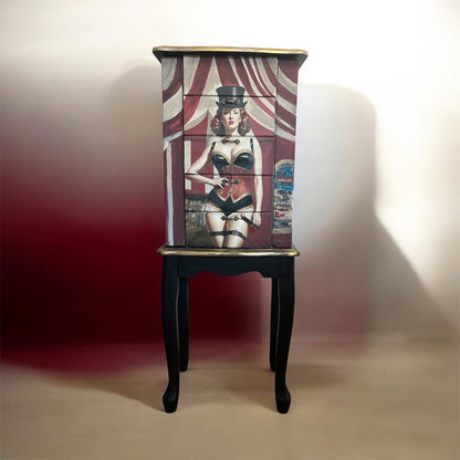 Upcycled Jewellery Cabinet Circus Carnival Queen.