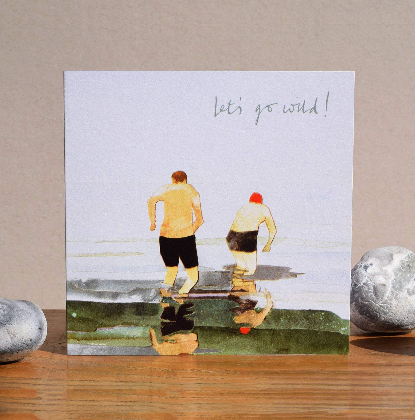 'Let's go Wild!' (getting in - sea swimming card)