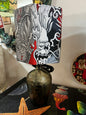 Upcycled Japanese Shochu Bottle lamp with Handmade 15cm Hexagonal Lampshade Alexander Henry Dragon Fabric