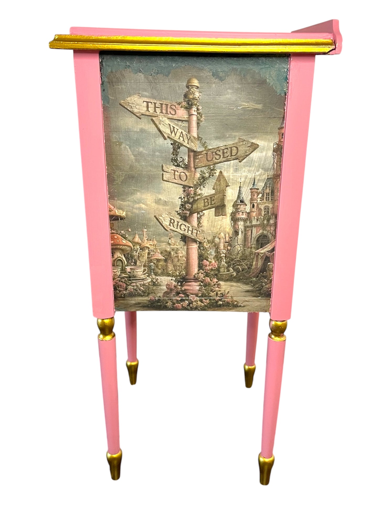 Pink and Gold Upcycled Alice Cabinet