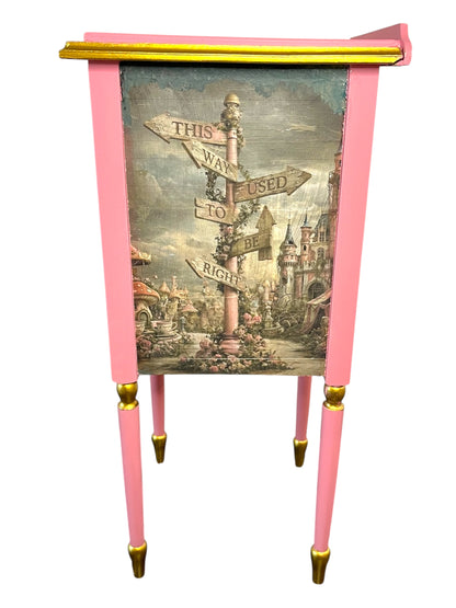 Pink and Gold Upcycled Alice Cabinet