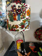 Upcycled Sierra Tequila Bottle lamp with Handmade 20cm Lampshade Alexander Henry Sugar Skull / Día de Los Muertos Fabric