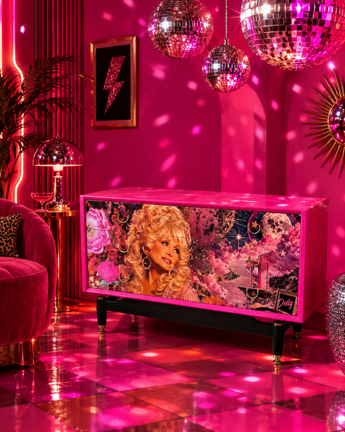 Dolly Parton-Inspired G Plan Sideboard – Pink Disco Dolly