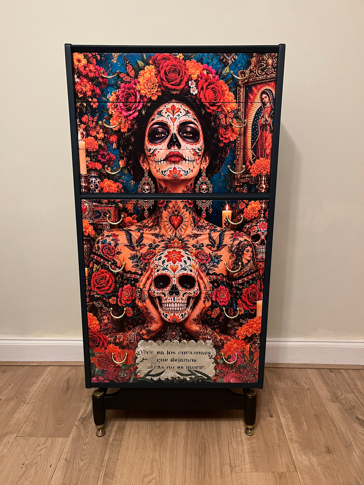The Day Of The Dead Upcycled Vintage G Plan Tallboy