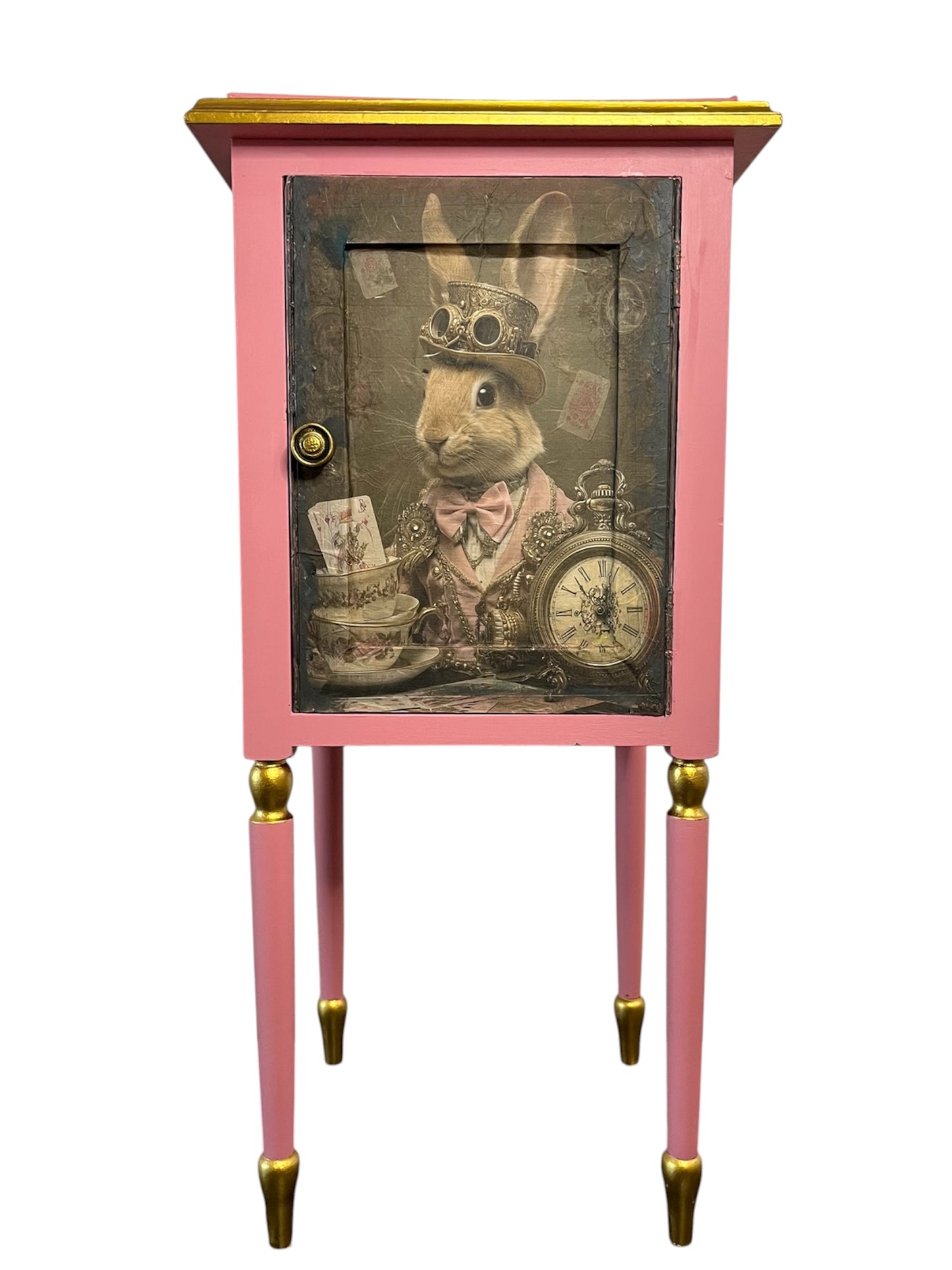 Pink and Gold Upcycled Alice Cabinet