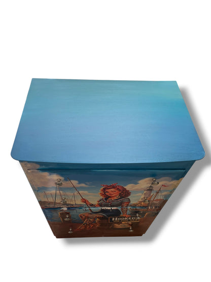 Upcycled Tallboy Hooked on the Sea