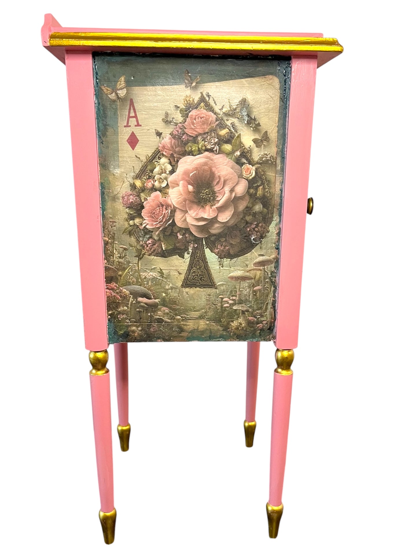 Pink and Gold Upcycled Alice Cabinet