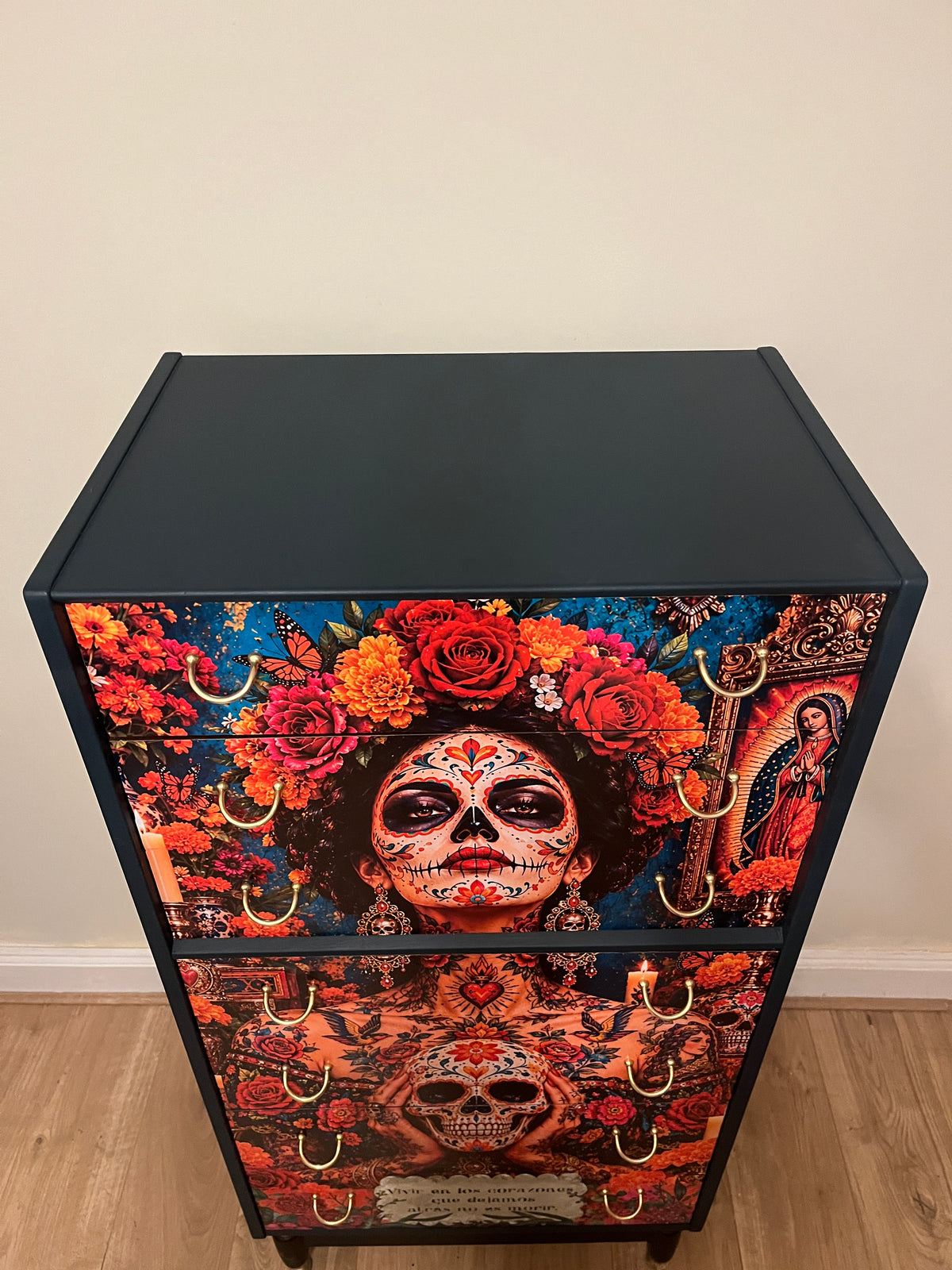 The Day Of The Dead Upcycled Vintage G Plan Tallboy