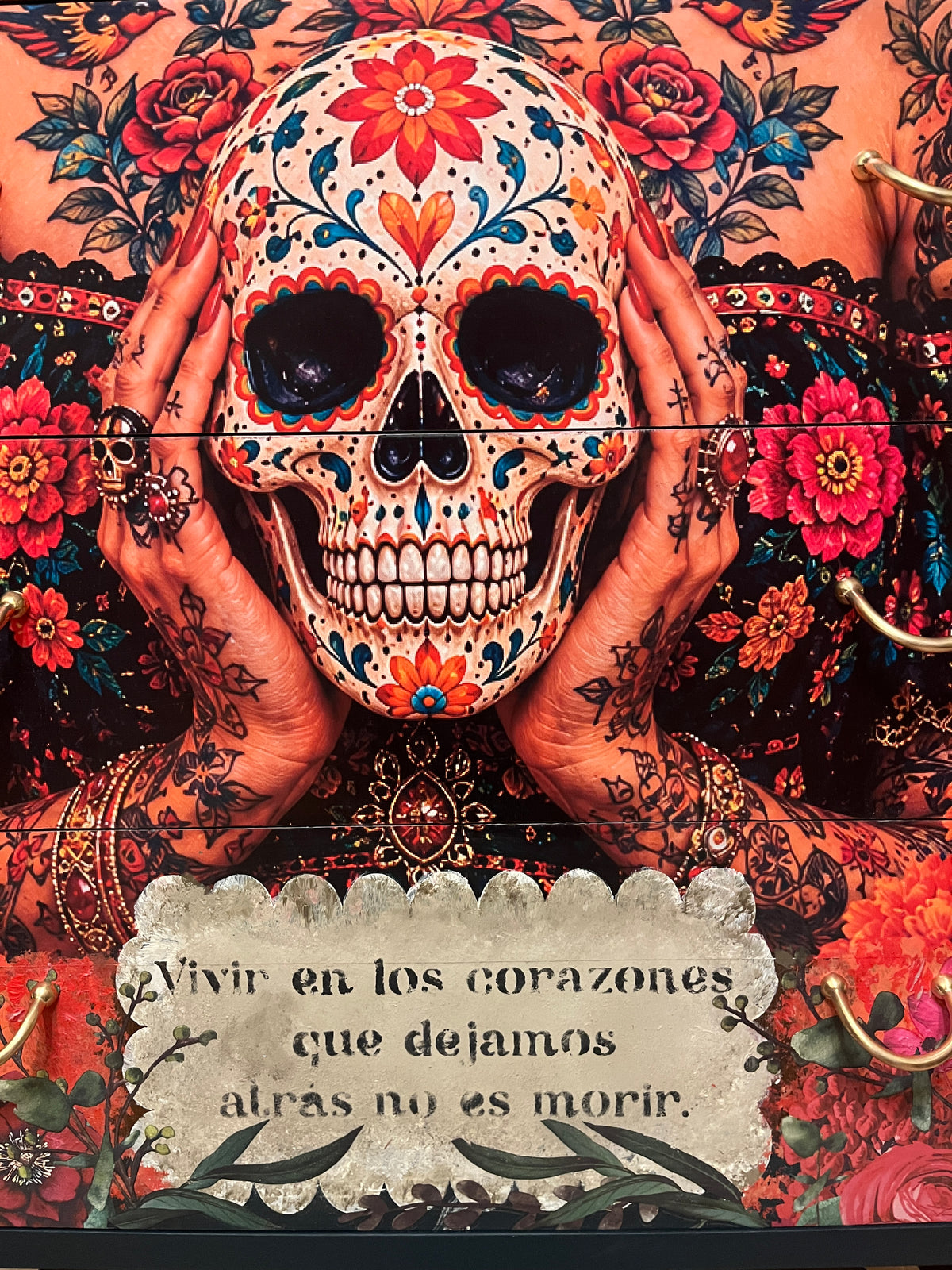 The Day Of The Dead Upcycled Vintage G Plan Tallboy