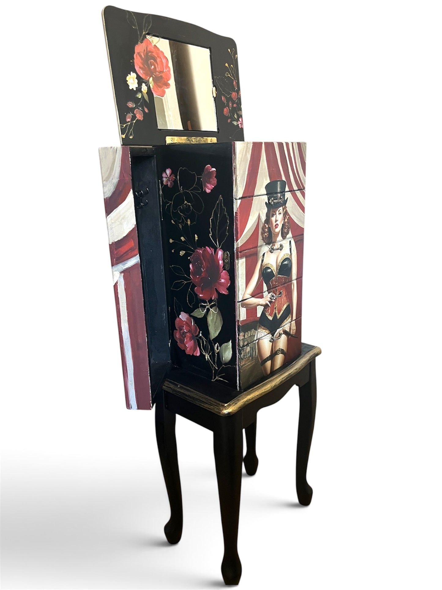 Upcycled Jewellery Cabinet Circus Carnival Queen.