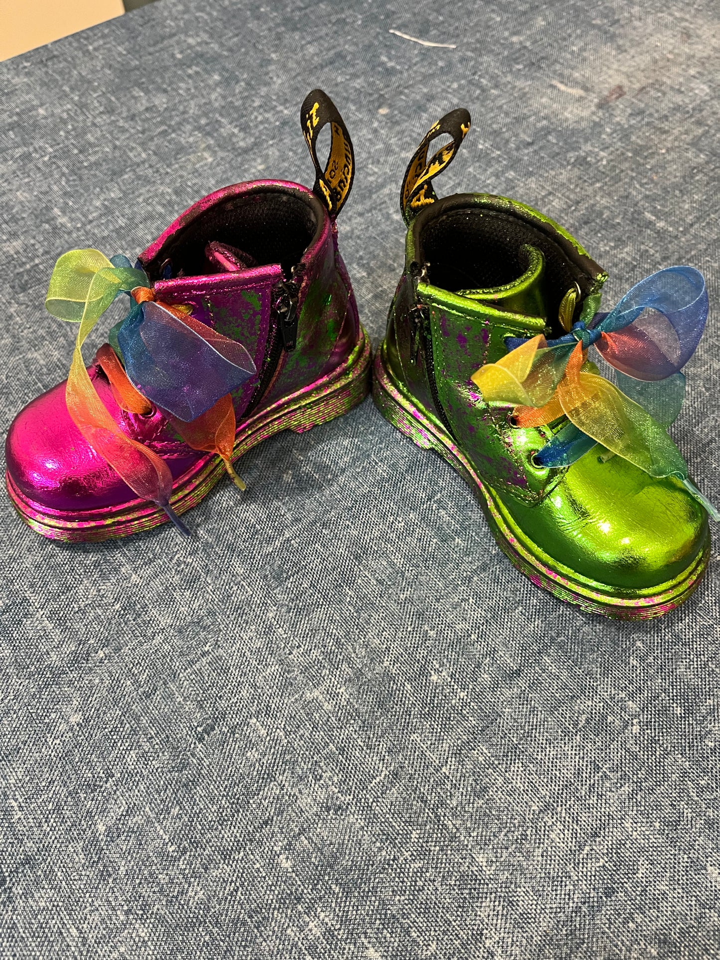 Hand-Gilded "Jewel Tone" Dr. Martens (Toddler UK 5)