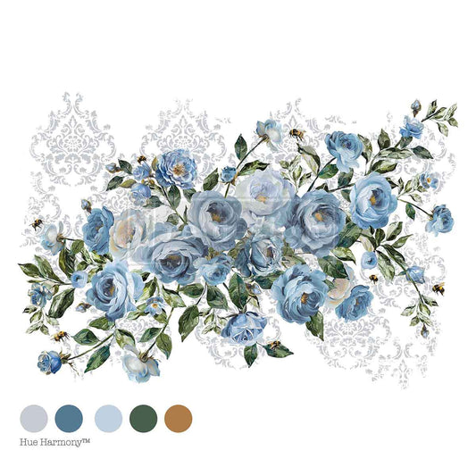 Azure Blossom Large Decor Transfer Redesign with Prima