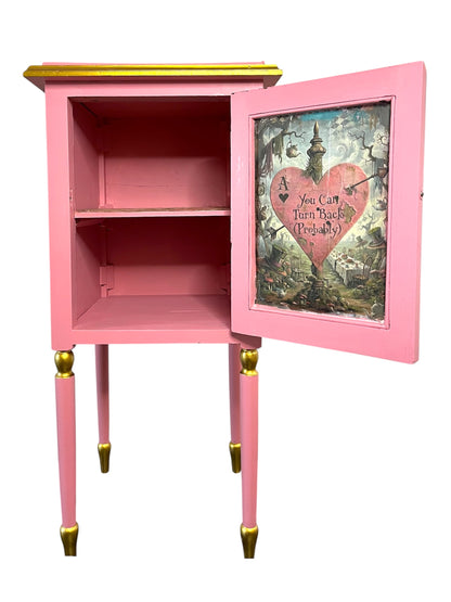Pink and Gold Upcycled Alice Cabinet