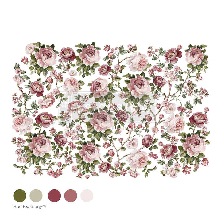 Blushing Blooms Symphony Large Decor Transfer Redesign with Prima