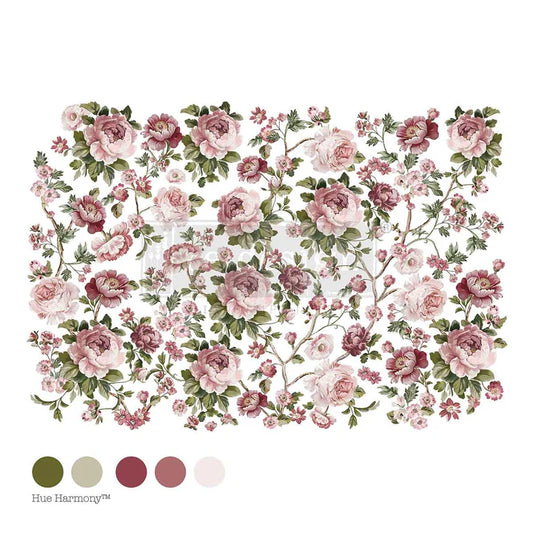 Blushing Blooms Symphony Large Decor Transfer Redesign with Prima