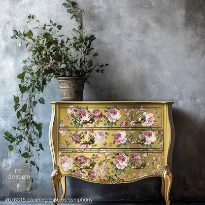 Blushing Blooms Symphony Large Decor Transfer Redesign with Prima
