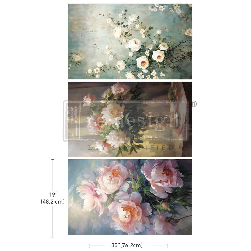Bountiful Beauty set of 3 Redesign with Prima Decoupage Tissues