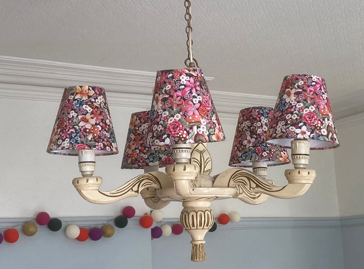 Beautiful Liberty fabric Candle Clip Handmade Lampshade with / without PomPoms