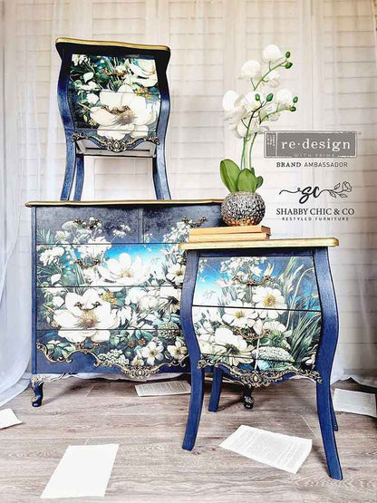 Contrast Of Night & Petal Redesign With Prima A1 Decoupage Fiber