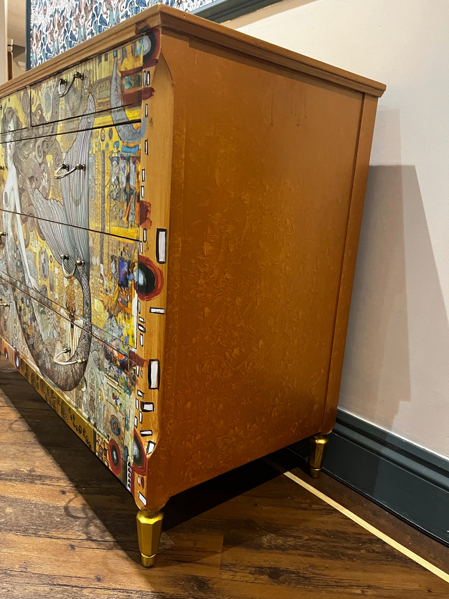 Upcycled Drawers, handpainted and Decoupaged Mermaid