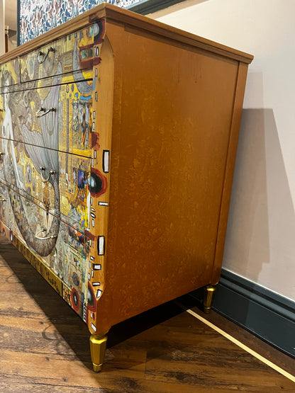 Upcycled Drawers, handpainted and Decoupaged Mermaid