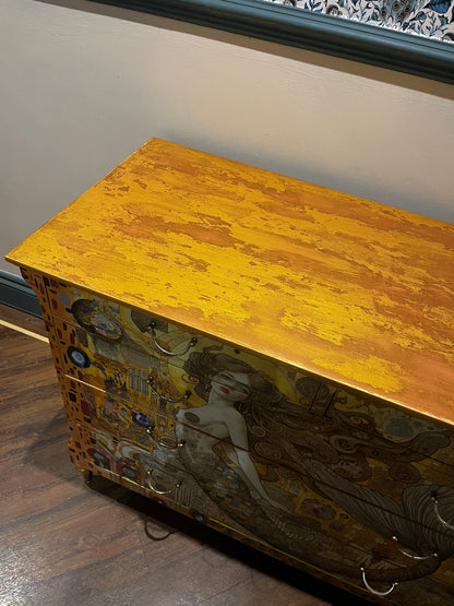 Upcycled Drawers, handpainted and Decoupaged Mermaid