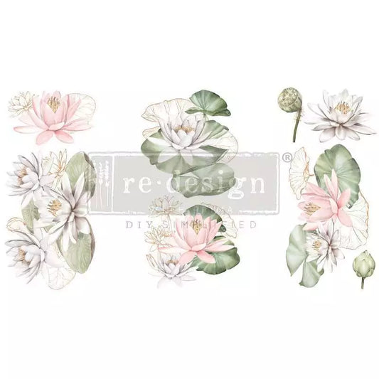 Water Lilies Redesign With Prima - Small Transfer
