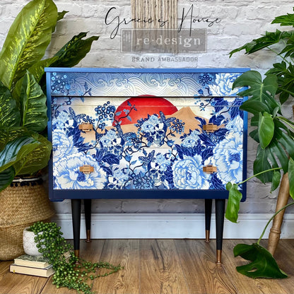 Skull Chinoiserie Redesign With Prima Décor Tissue Paper