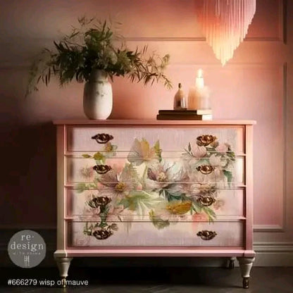 Wisp of Mauve Redesign With Prima A1 Decoupage Fiber