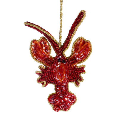 Cream Cornwall - Beaded Red Lobster Hanging Decoration.