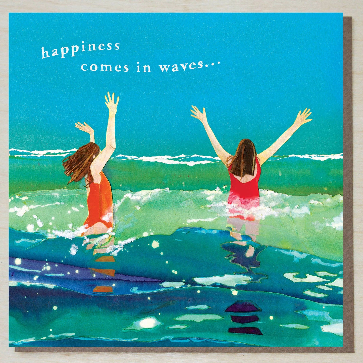 Sea Swimming/Wild Swimming Card (happiness comes in waves)