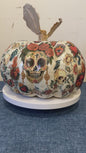 Dias De Los Muertos, Decoupaged Paper Mâché Pumpkin