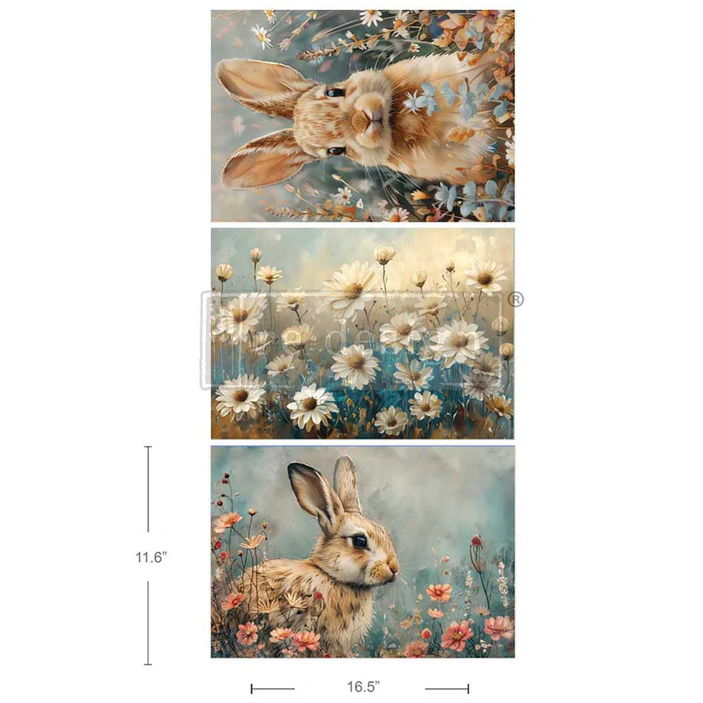 A3 Decoupage Fiber Pack - Garden Bunny